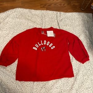 Gameday Couture Georgia Bulldog top